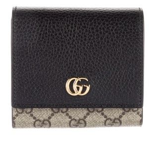 Gucci GG Canvas Leather Compact Wallet